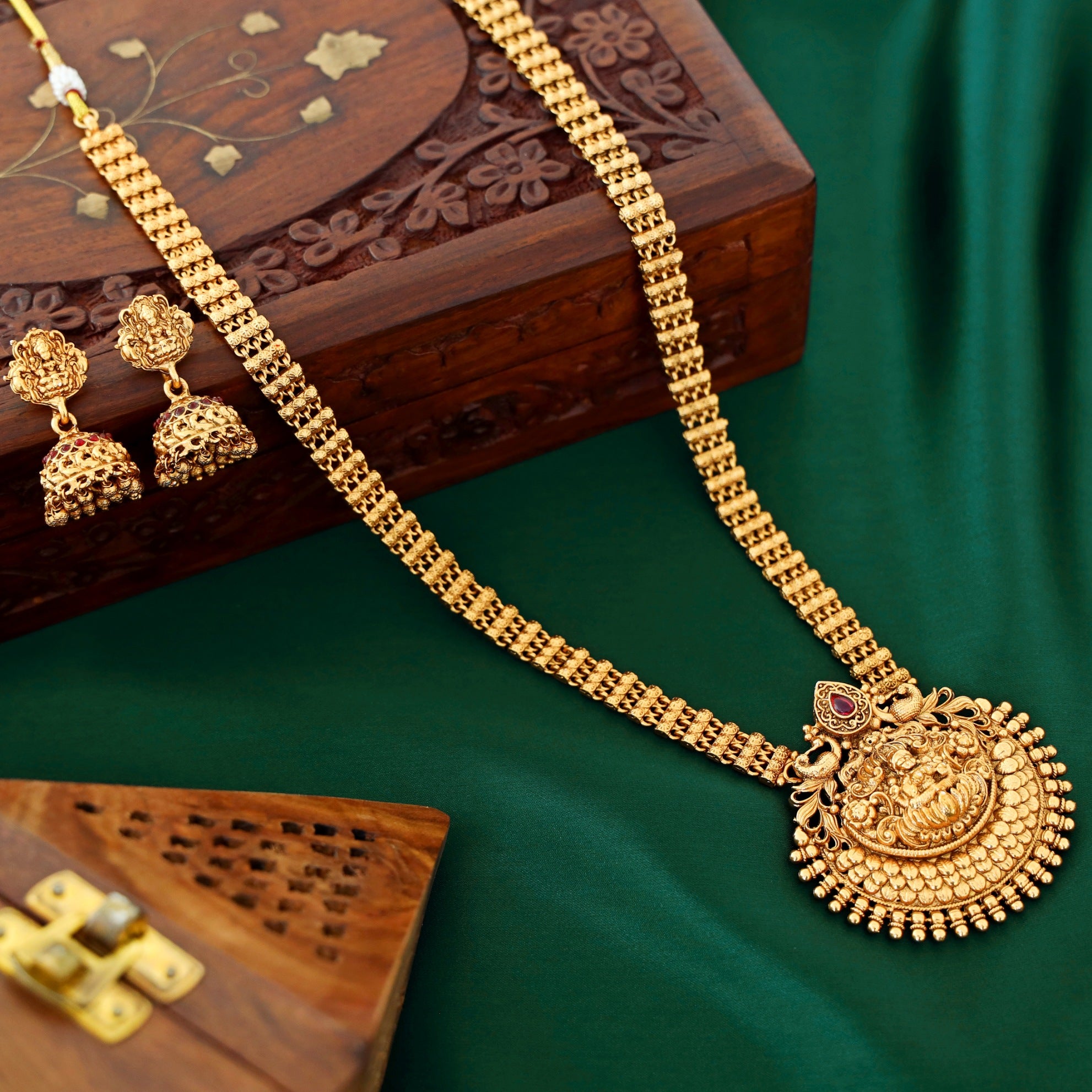 Anvika Lakshmi Long Haram With Jhumka