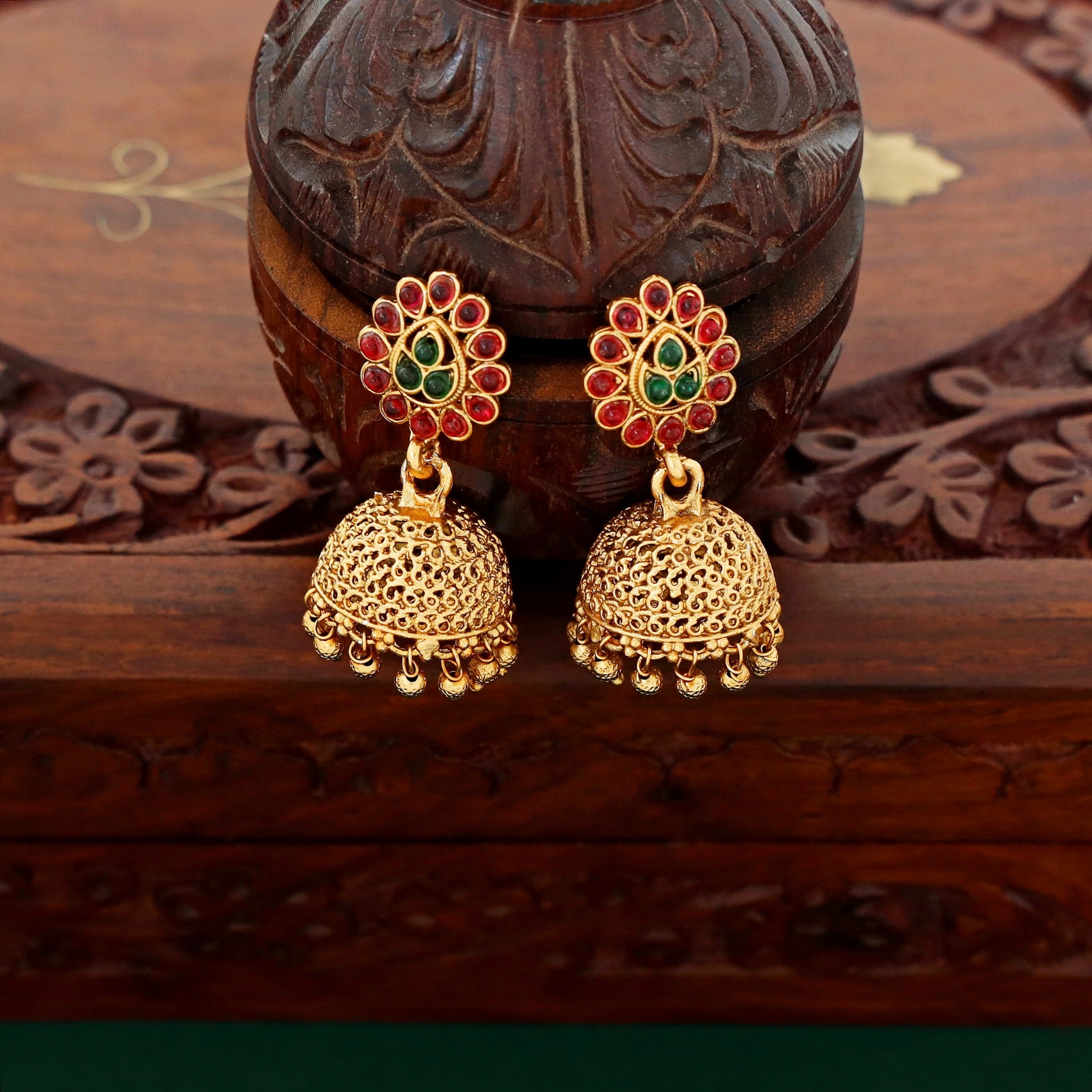 Akshita Dual Peacock Pendant Long Haram With Jhumka