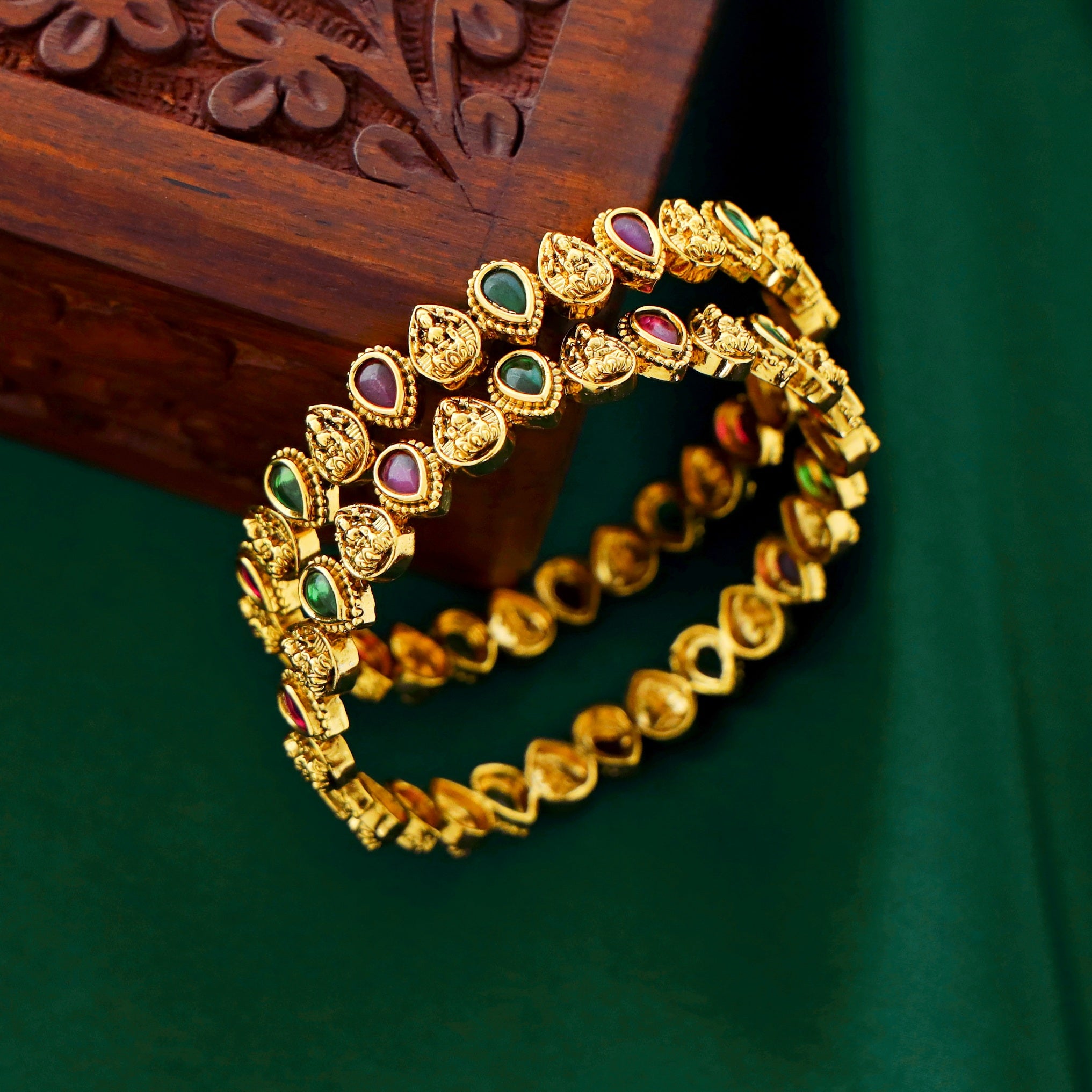 Nakshatra Lakshmi Stone Bangle (Set of 2)