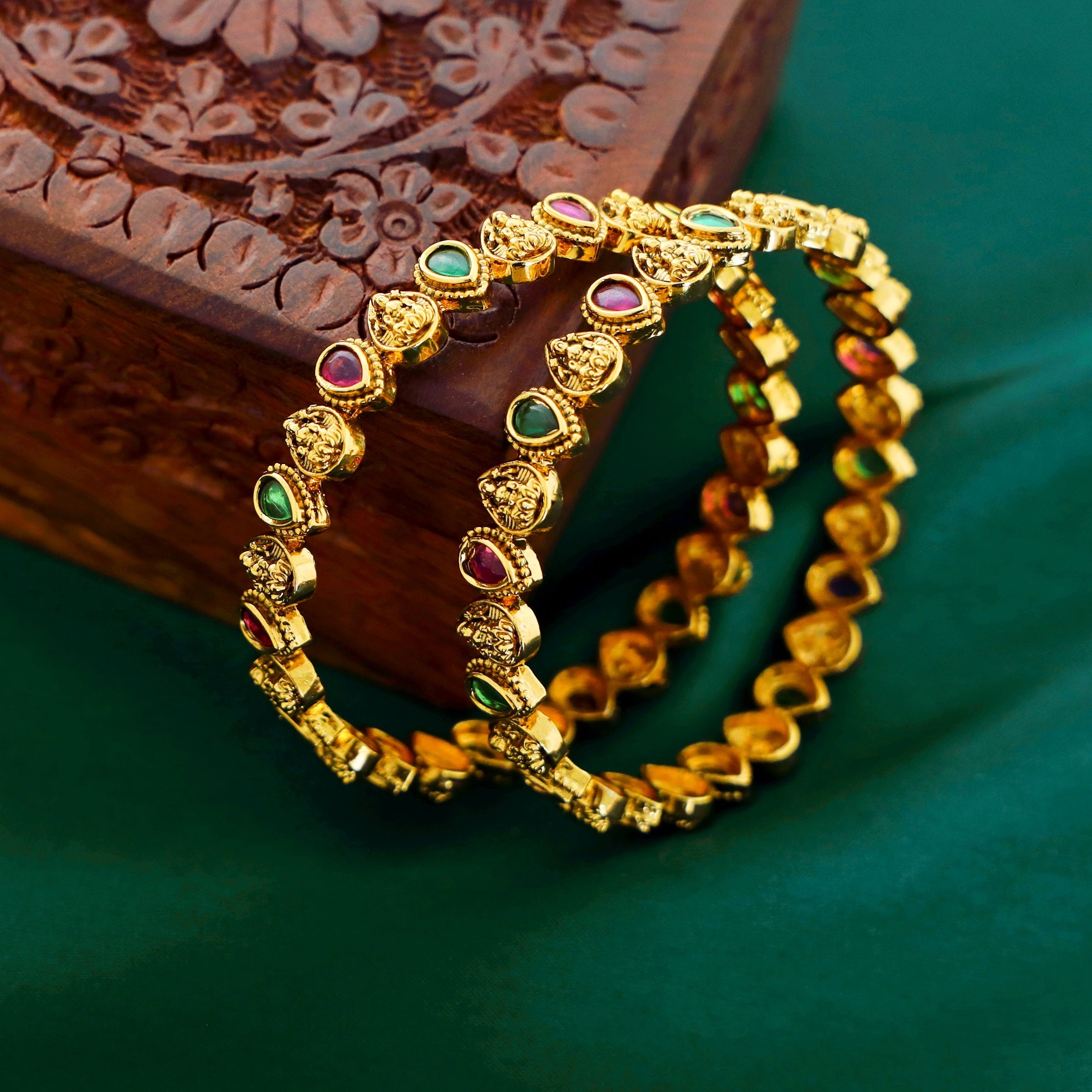 Nakshatra Lakshmi Stone Bangle (Set of 2)