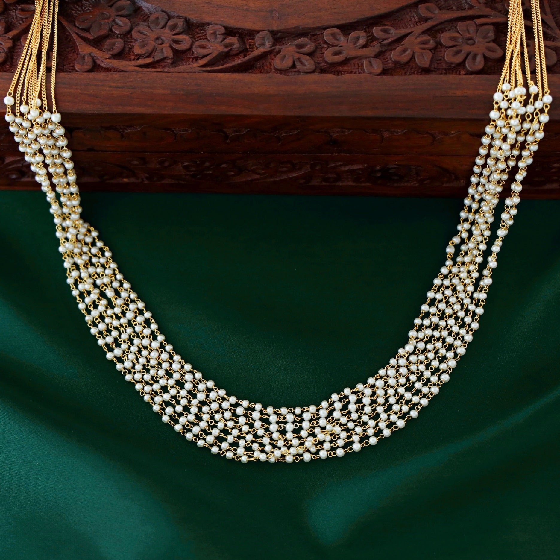 Reshmi 8 Layer Pearl Neckpiece