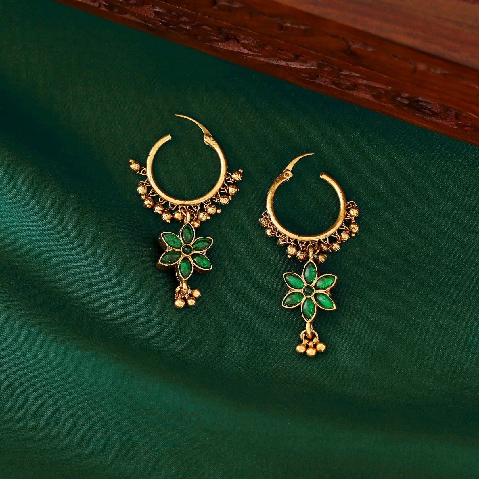 Kriti Floral Beads Reversible Hoop Earring