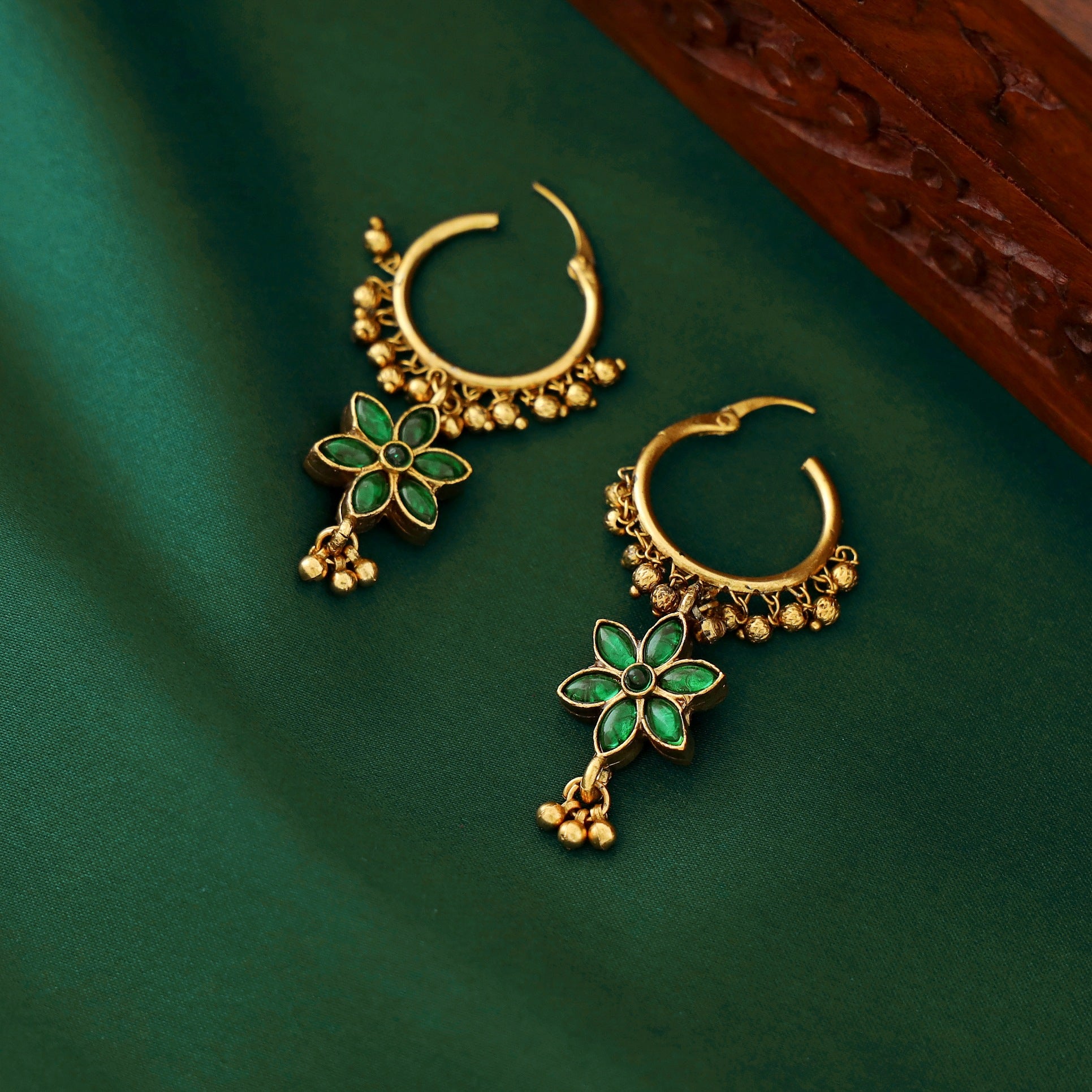 Kriti Floral Beads Reversible Hoop Earring