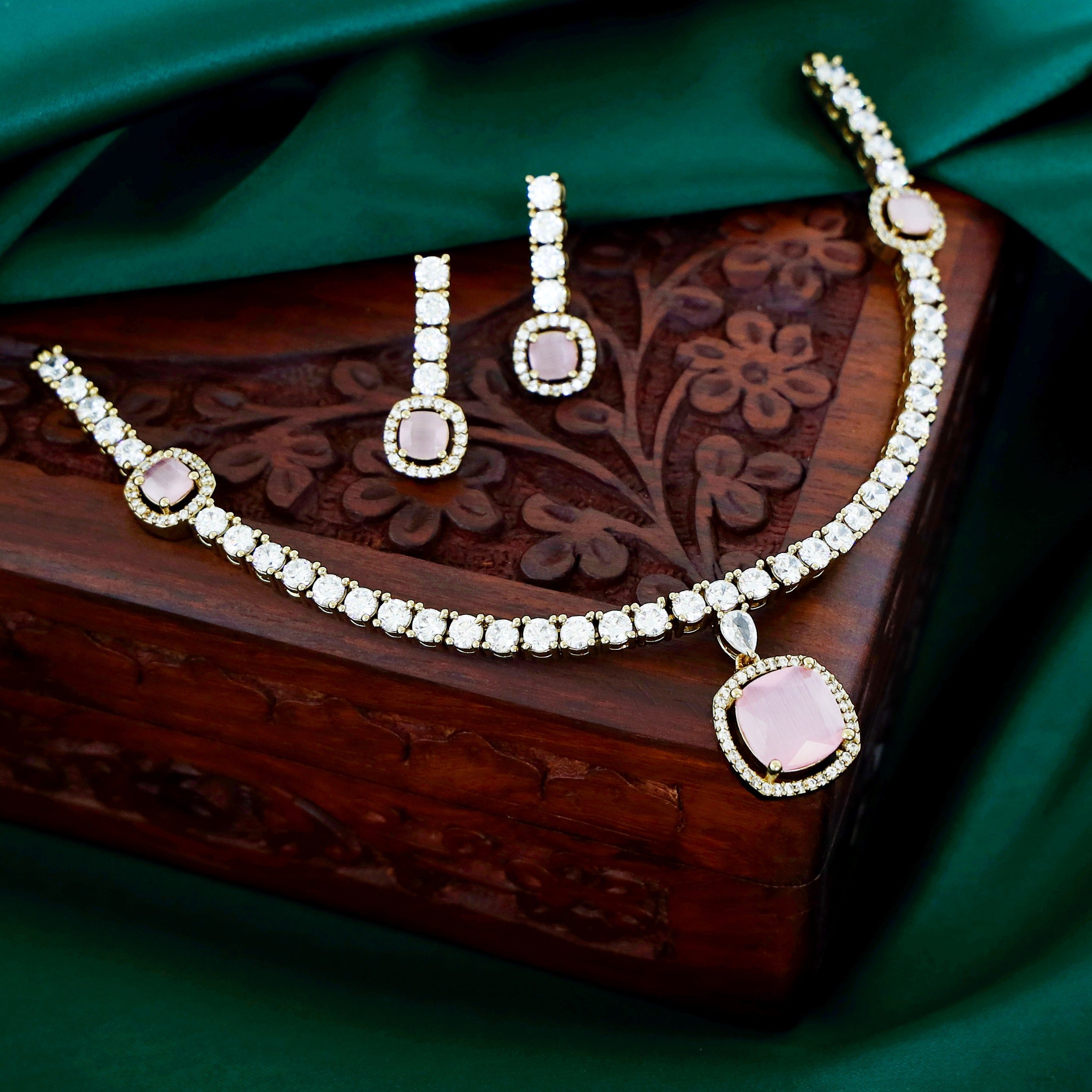 Ragini AD Stone Neckpiece With Earring