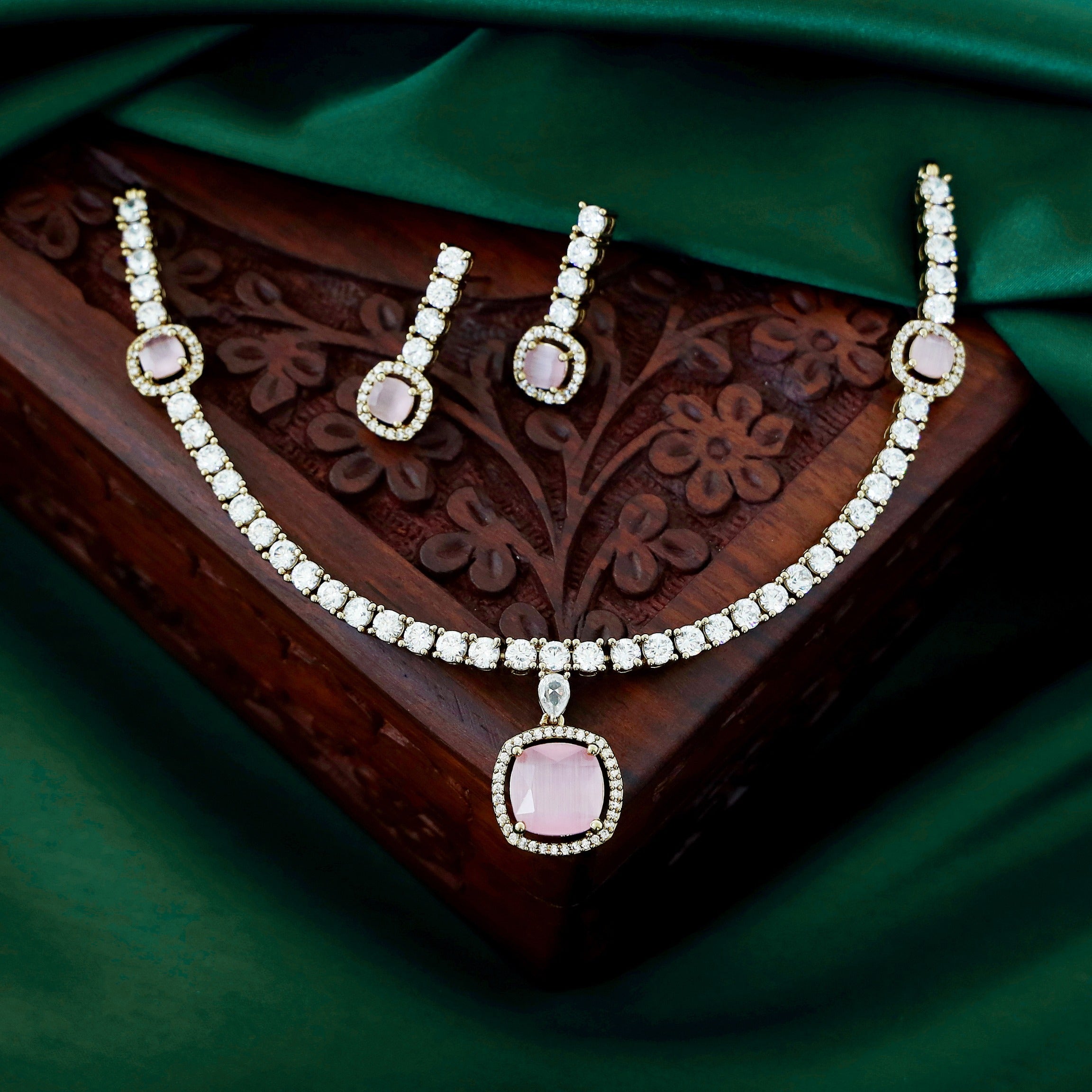 Ragini AD Stone Neckpiece With Earring