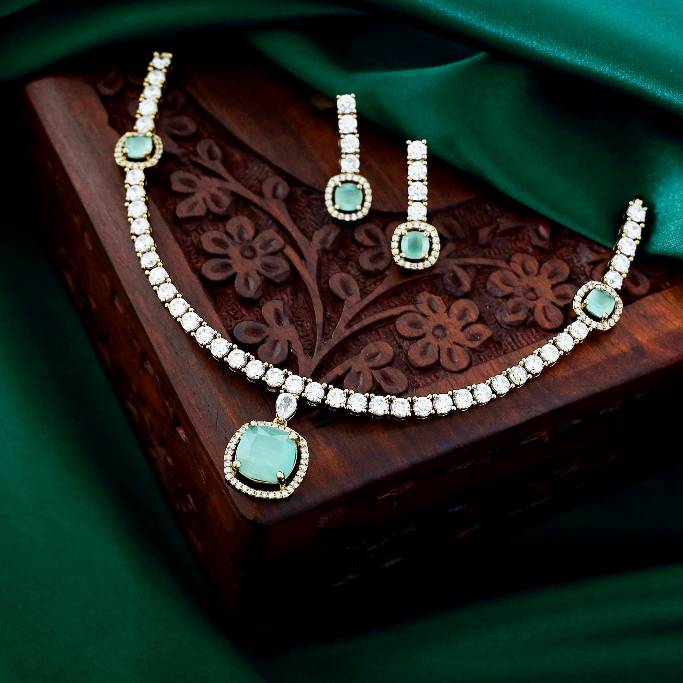 Ragini AD Stone Neckpiece With Earring