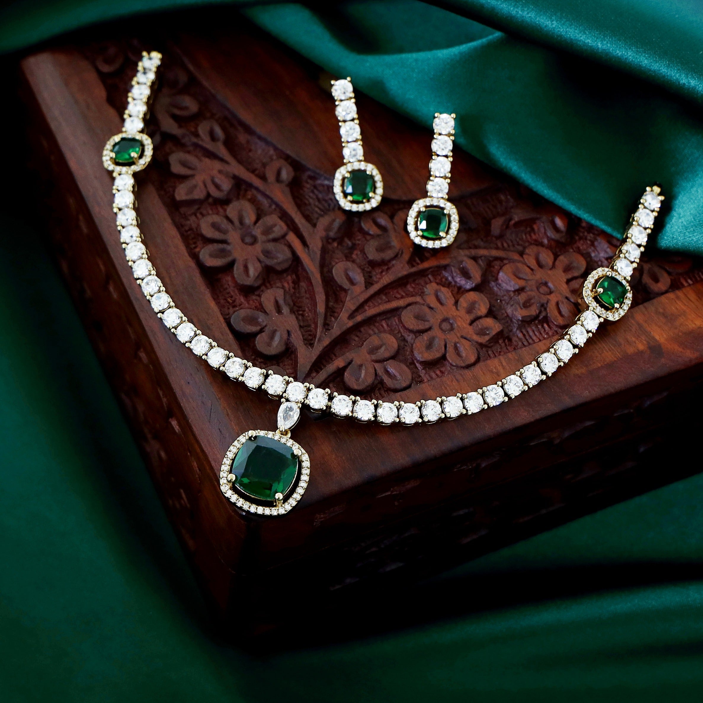 Ragini AD Stone Neckpiece With Earring