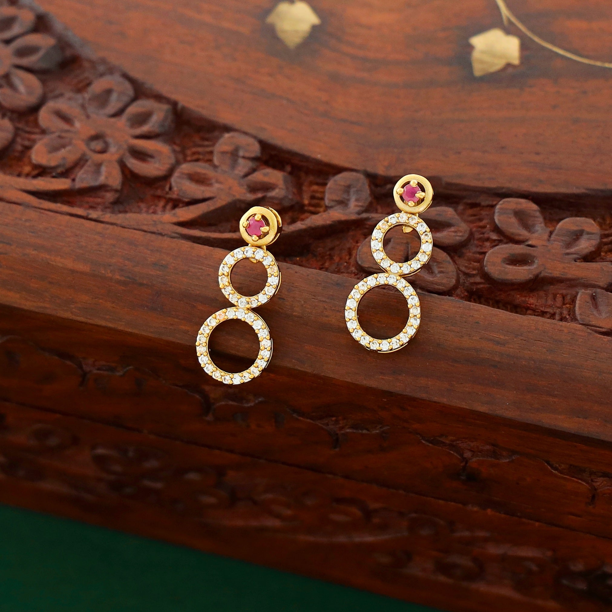 Alekhya AD Stone Circular Neckpiece With Earring