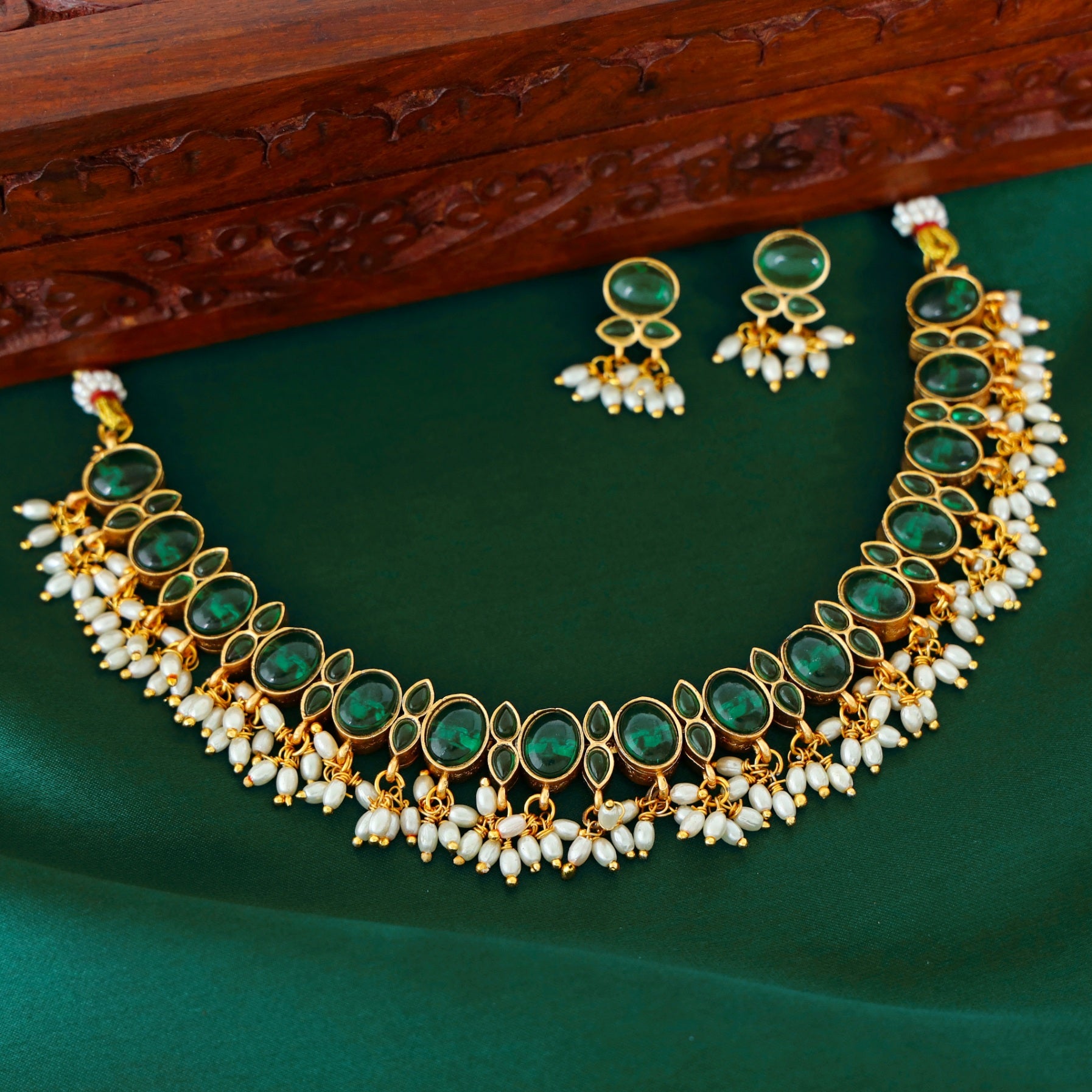 Kalpana Rice Pearl Reversible Neckpiece With Earring