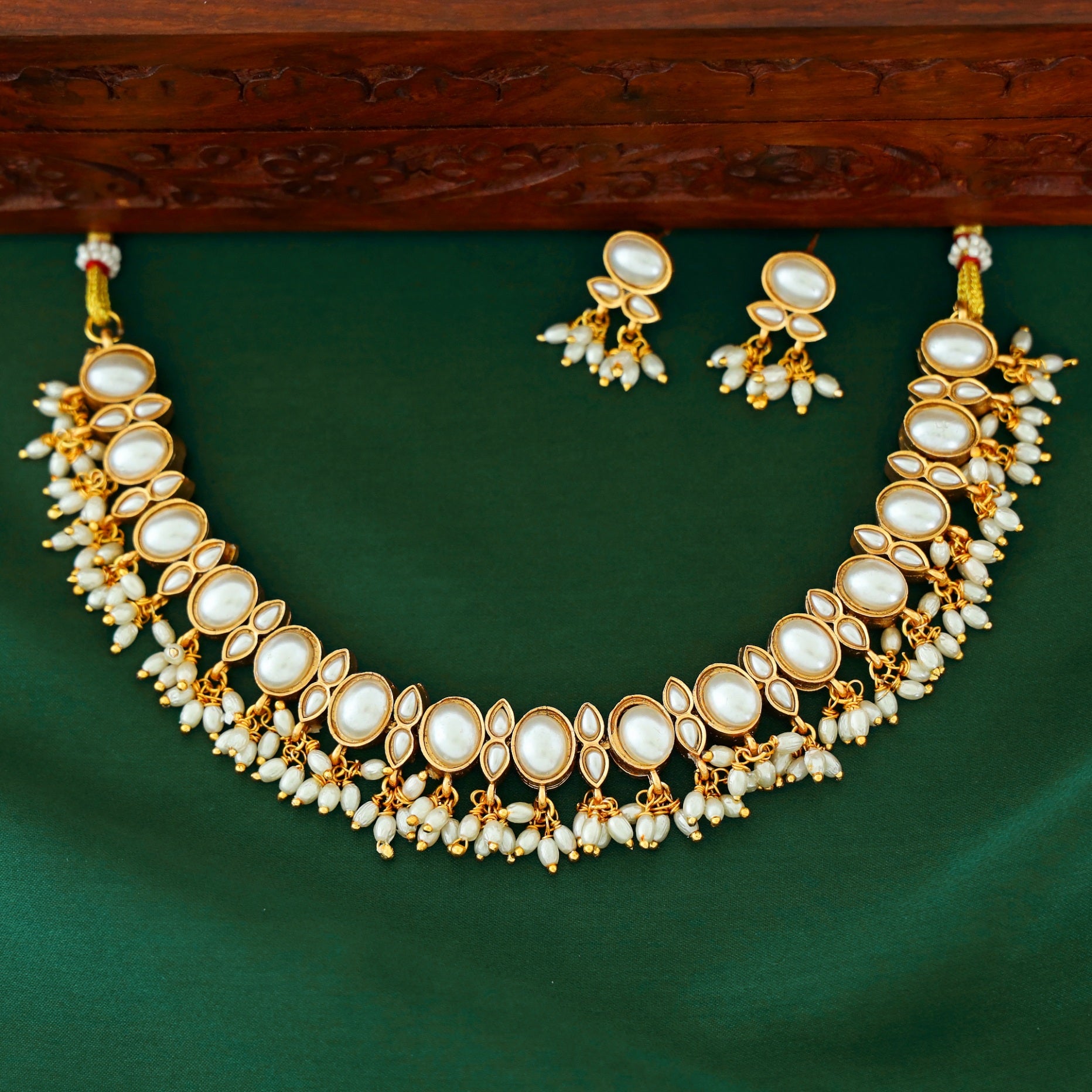 Kalpana Rice Pearl Reversible Neckpiece With Earring