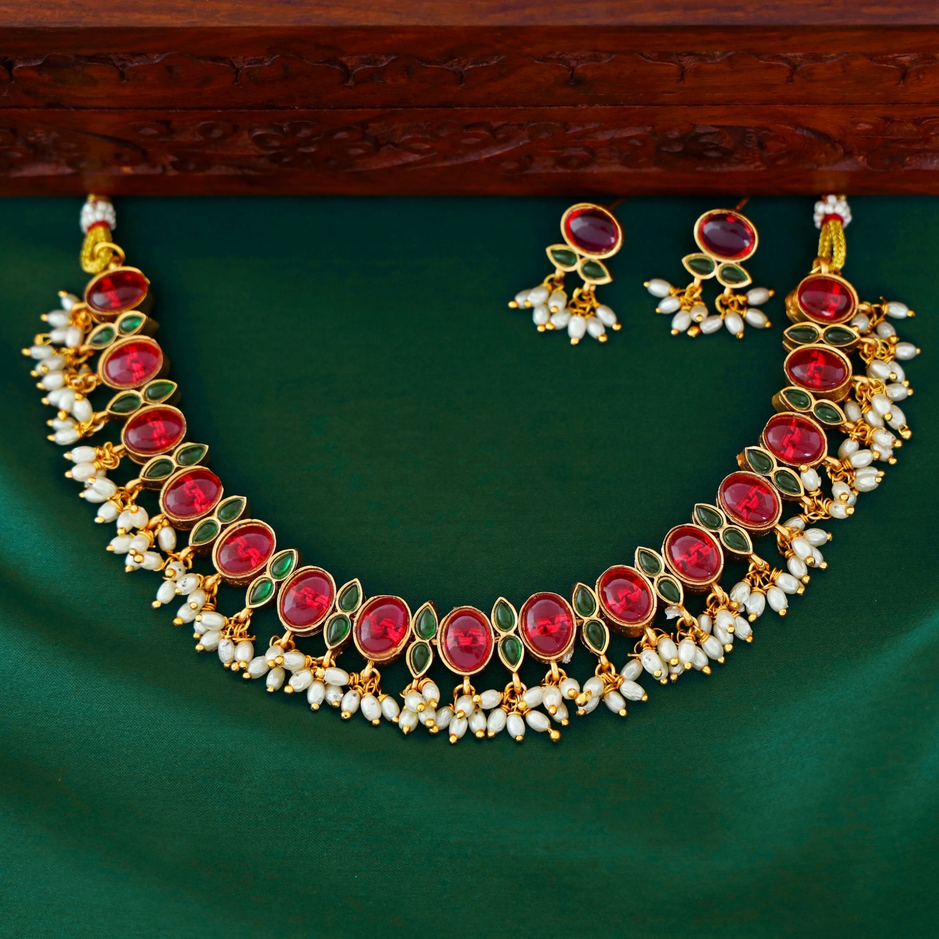 Kalpana Rice Pearl Reversible Neckpiece With Earring