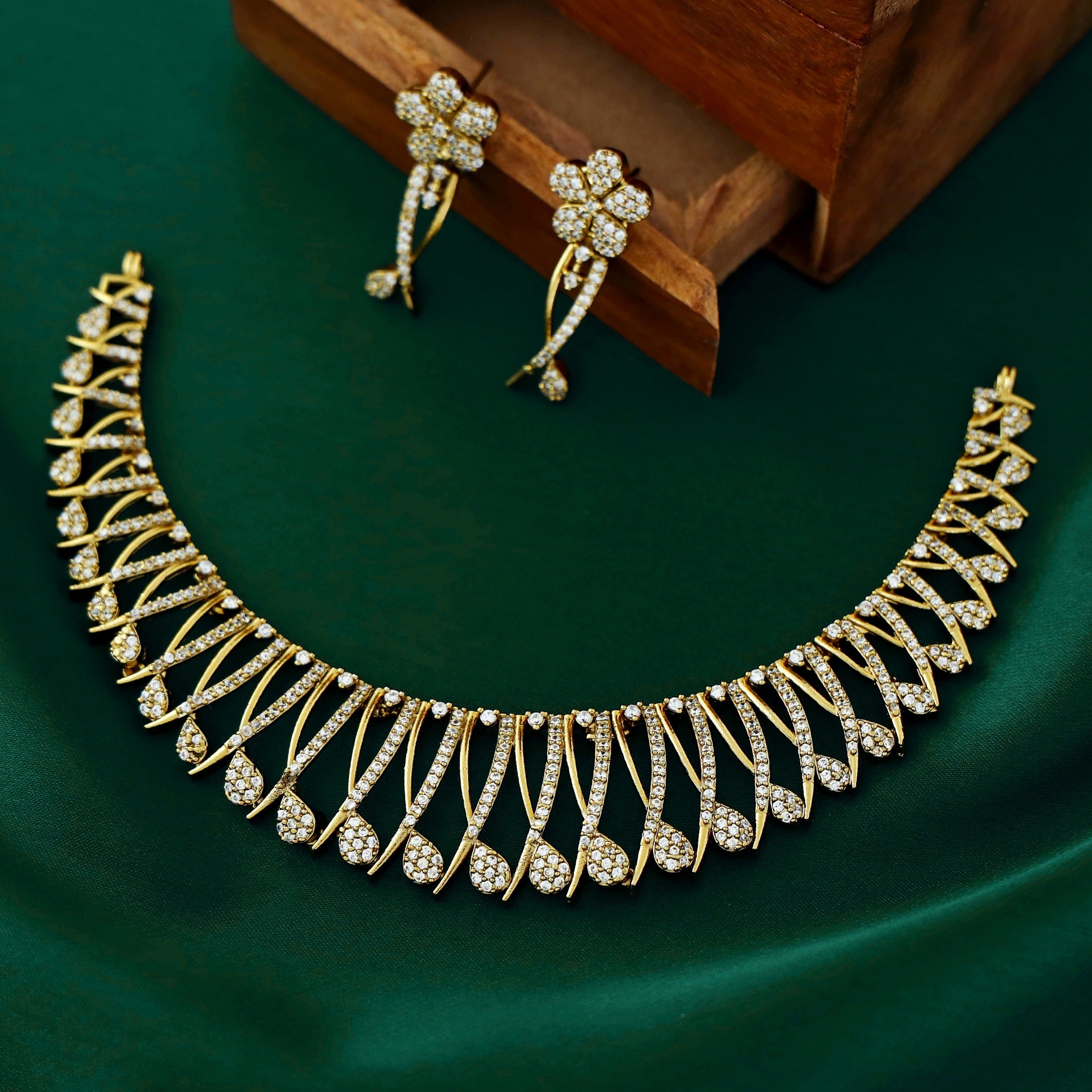Navya AD Stone Neckpiece With Earring