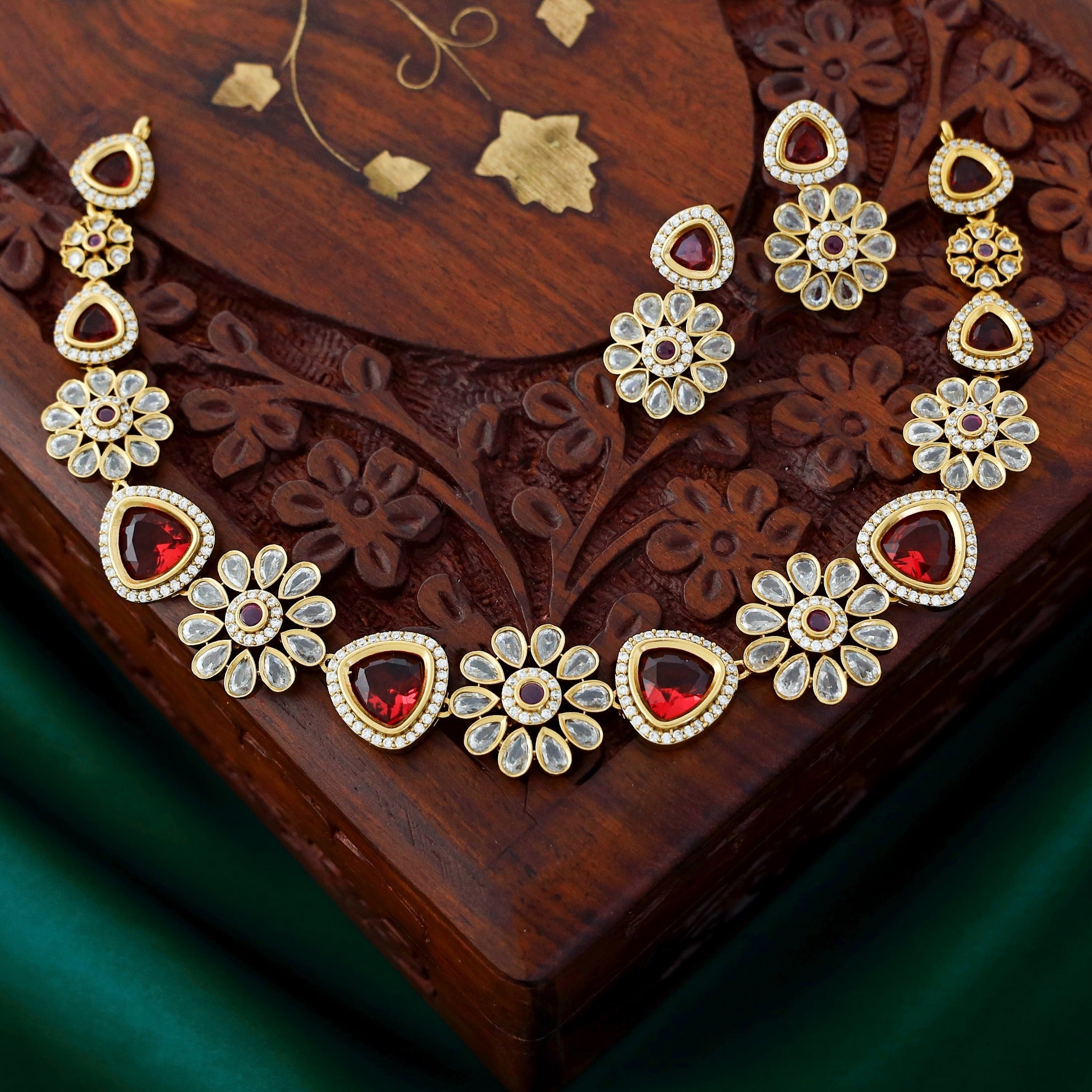 Dhrishita AD Stone Neckpiece With Earring