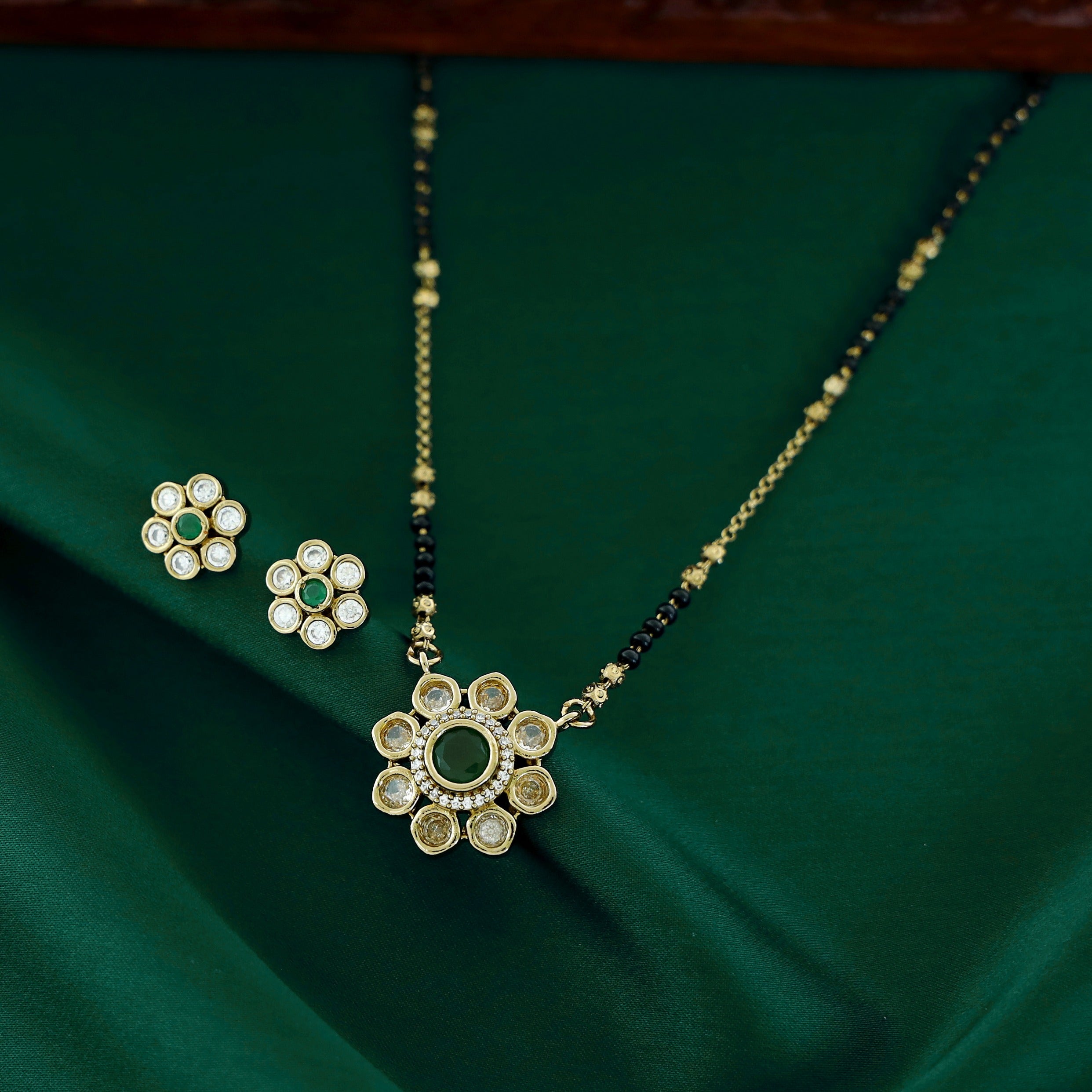 Hansika Flower Mangalsutra With Stud
