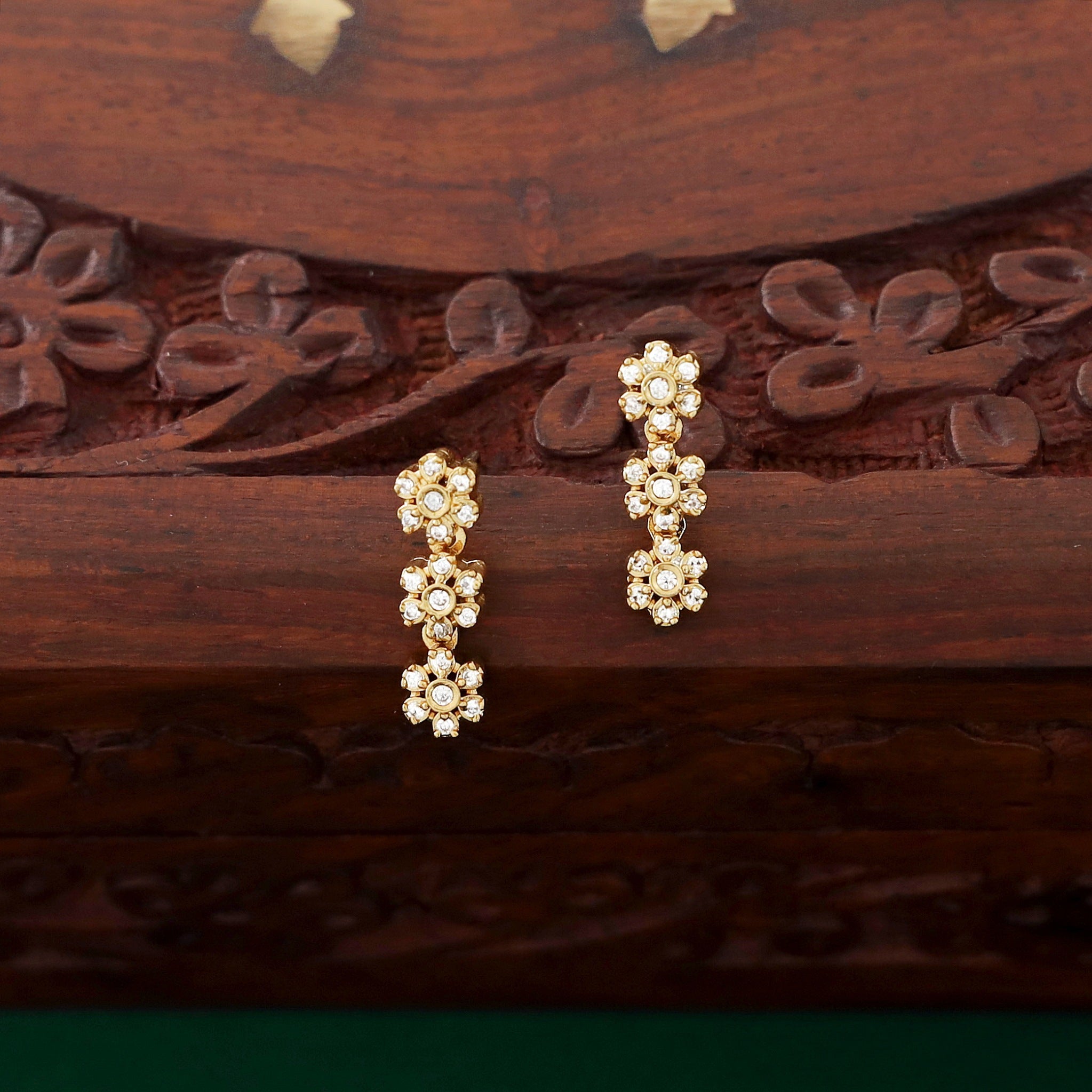 Urmi Floral AD Stone Neckpiece With Earring