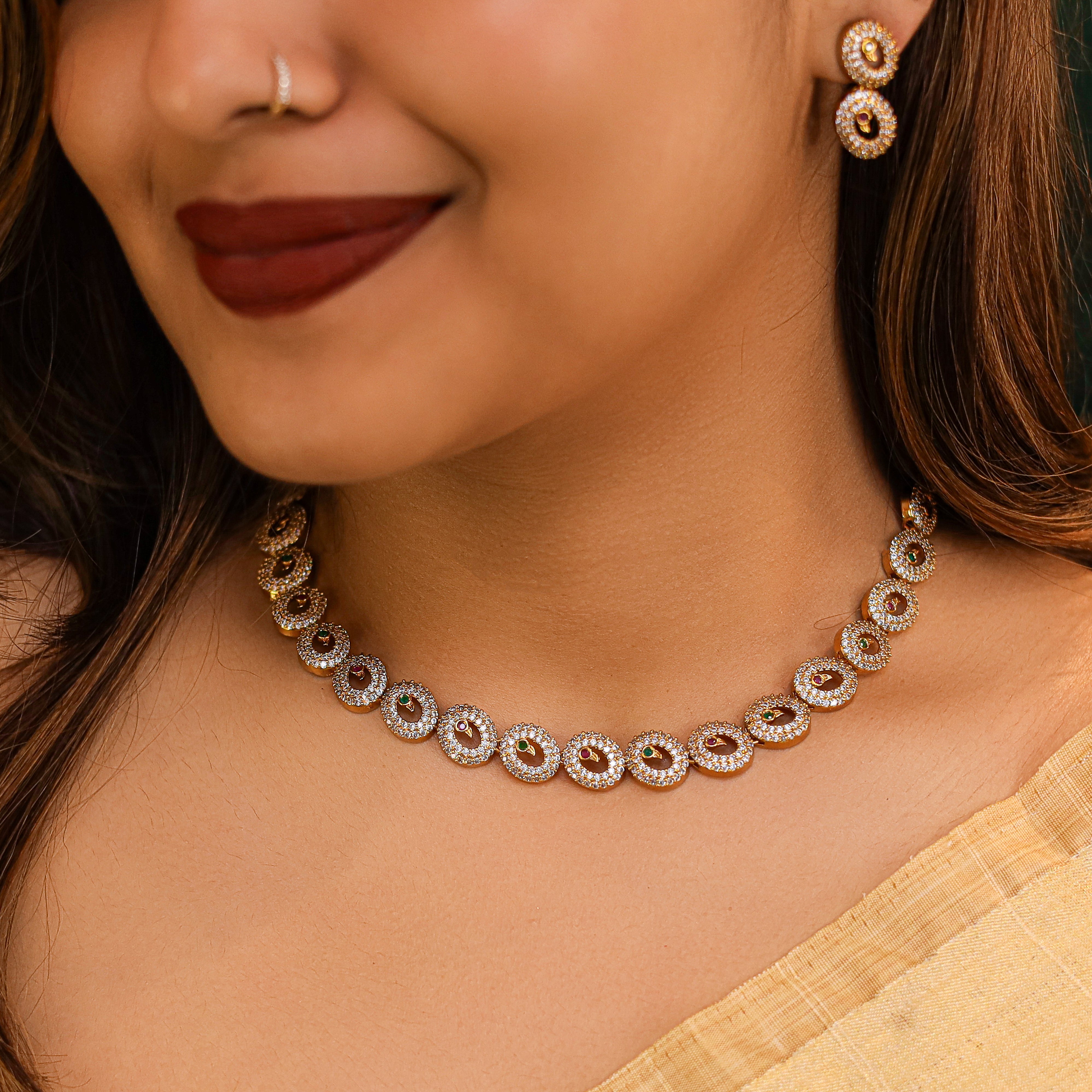 Ekta Short Neckpiece with Earring