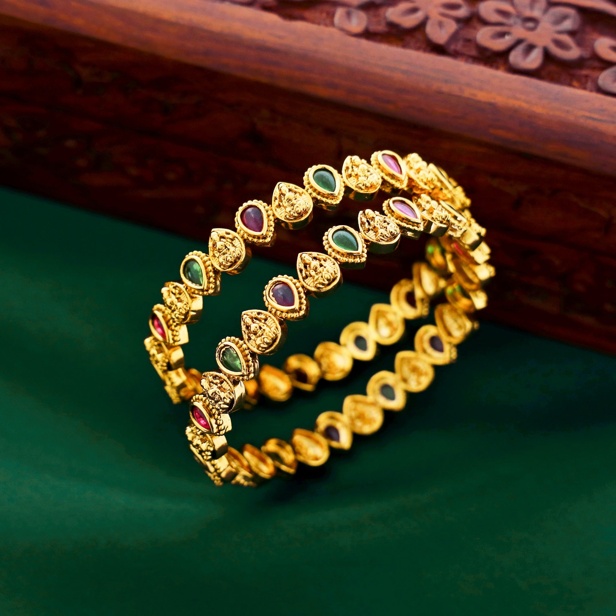 Nakshatra Lakshmi Stone Bangle (Set of 2)