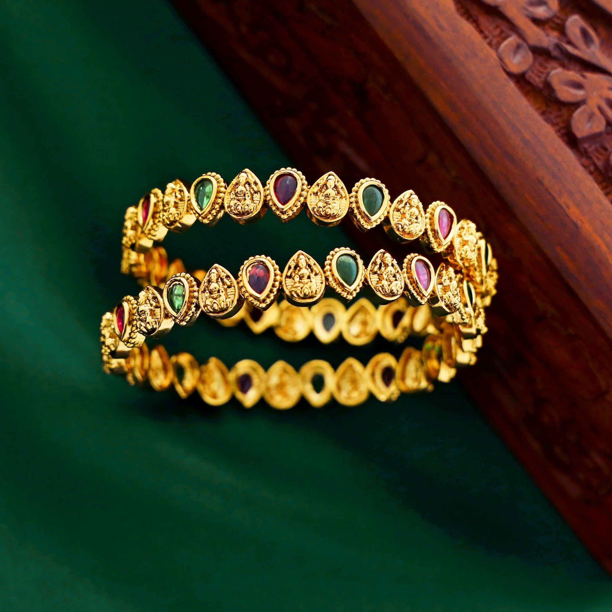 Nakshatra Lakshmi Stone Bangle (Set of 2)