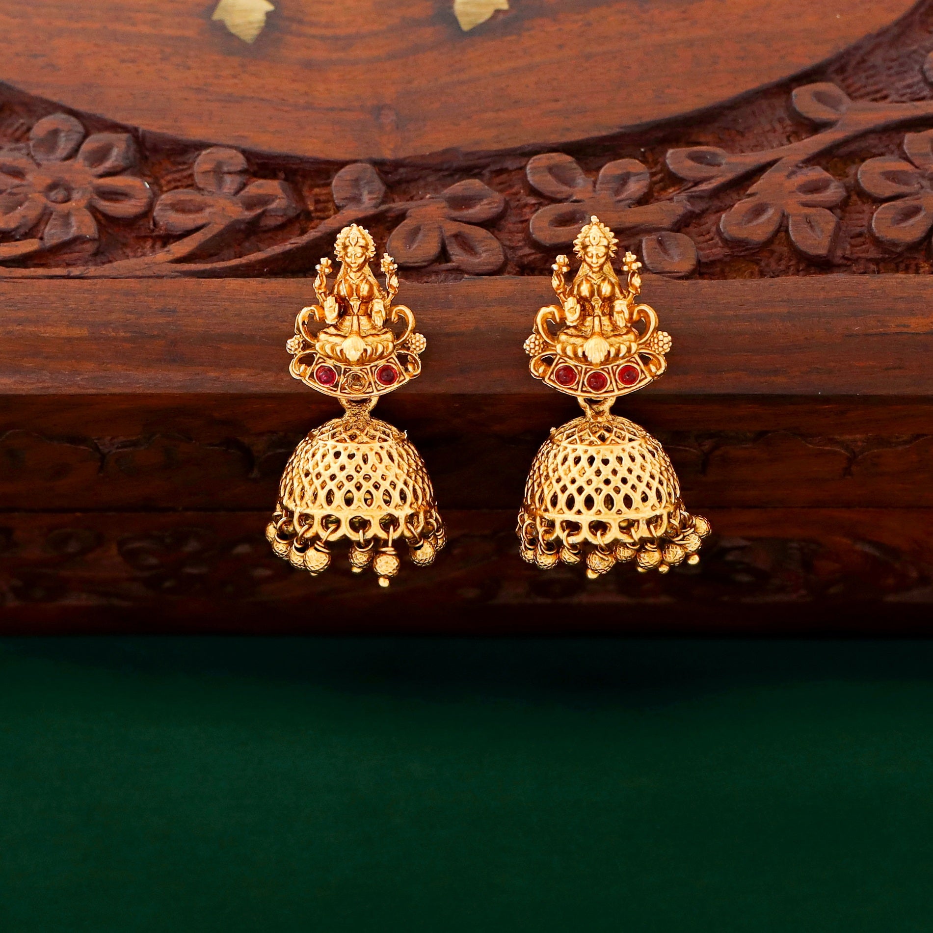 Lilavati Lakshmi Ball Pendant Long Haram With Jhumka