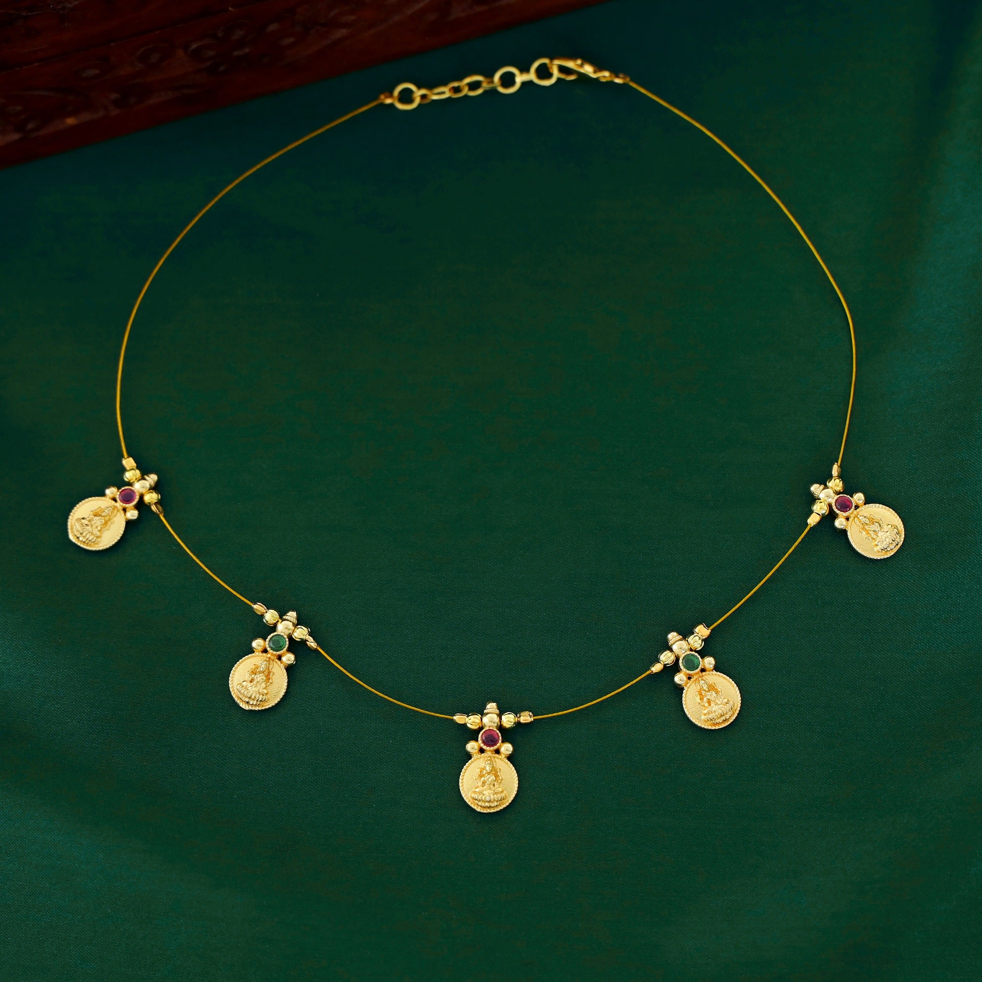 Nitara Golden Coin Lakshmi String Neckpiece