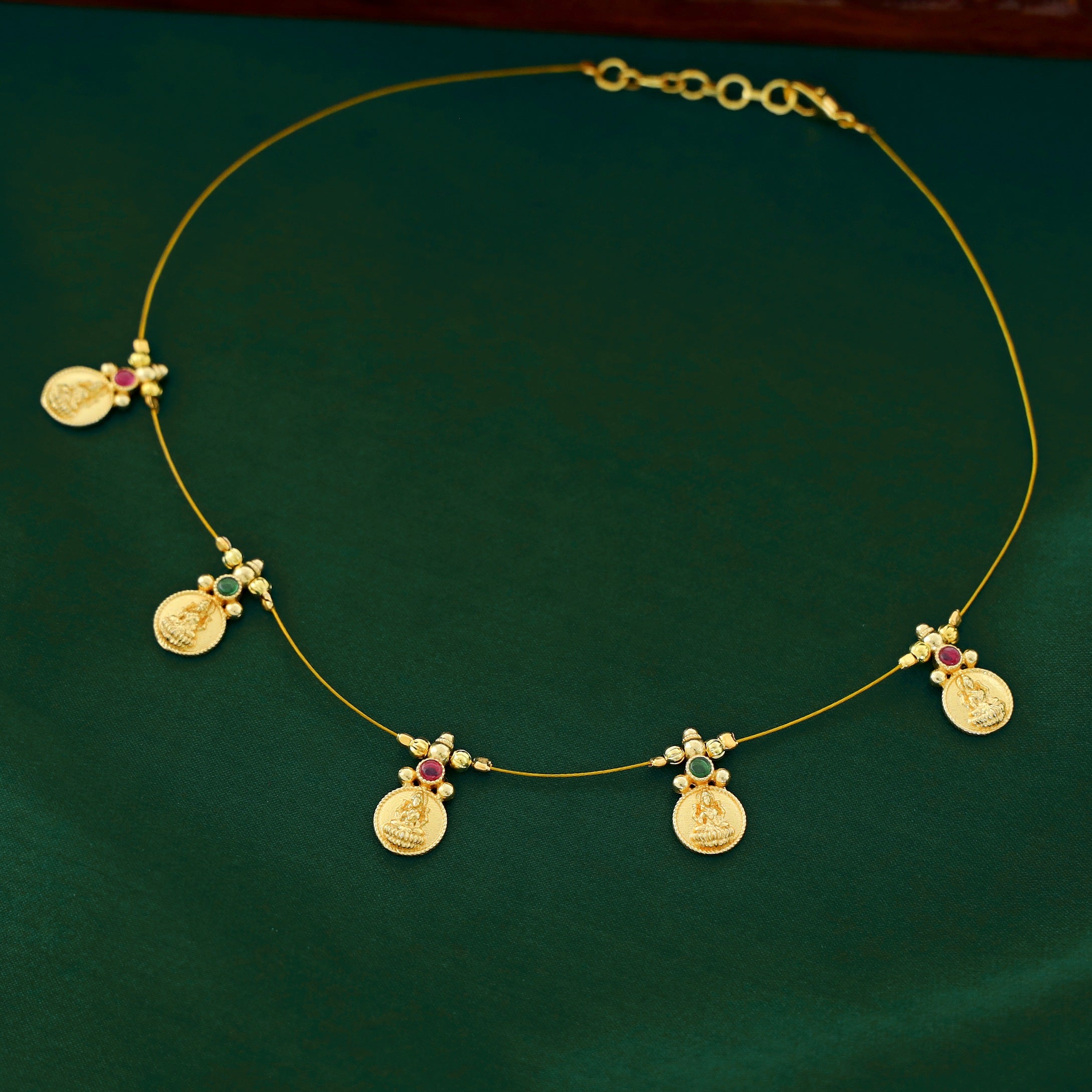 Nitara Golden Coin Lakshmi String Neckpiece