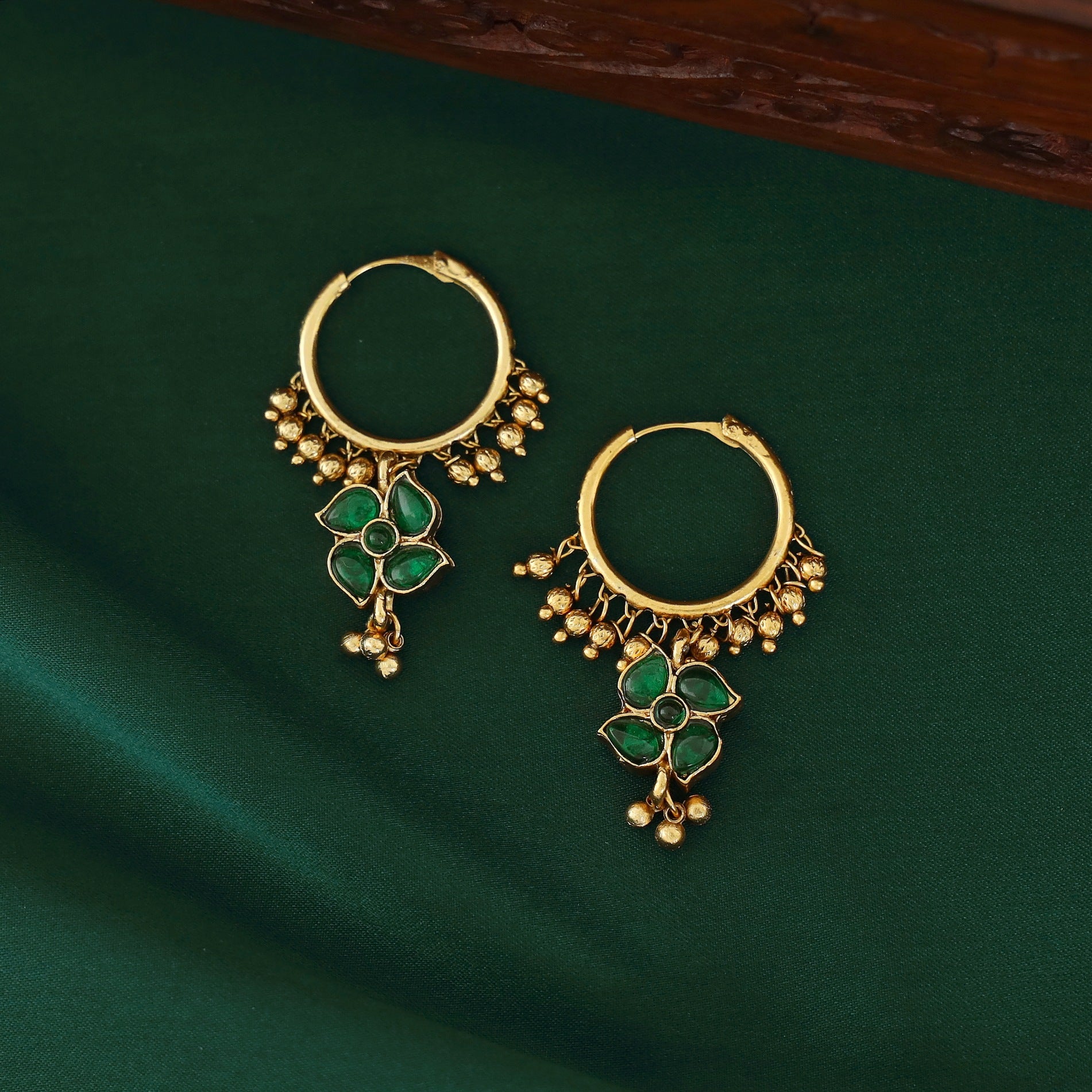 Kriti Floral Beads Reversible Hoop Earring