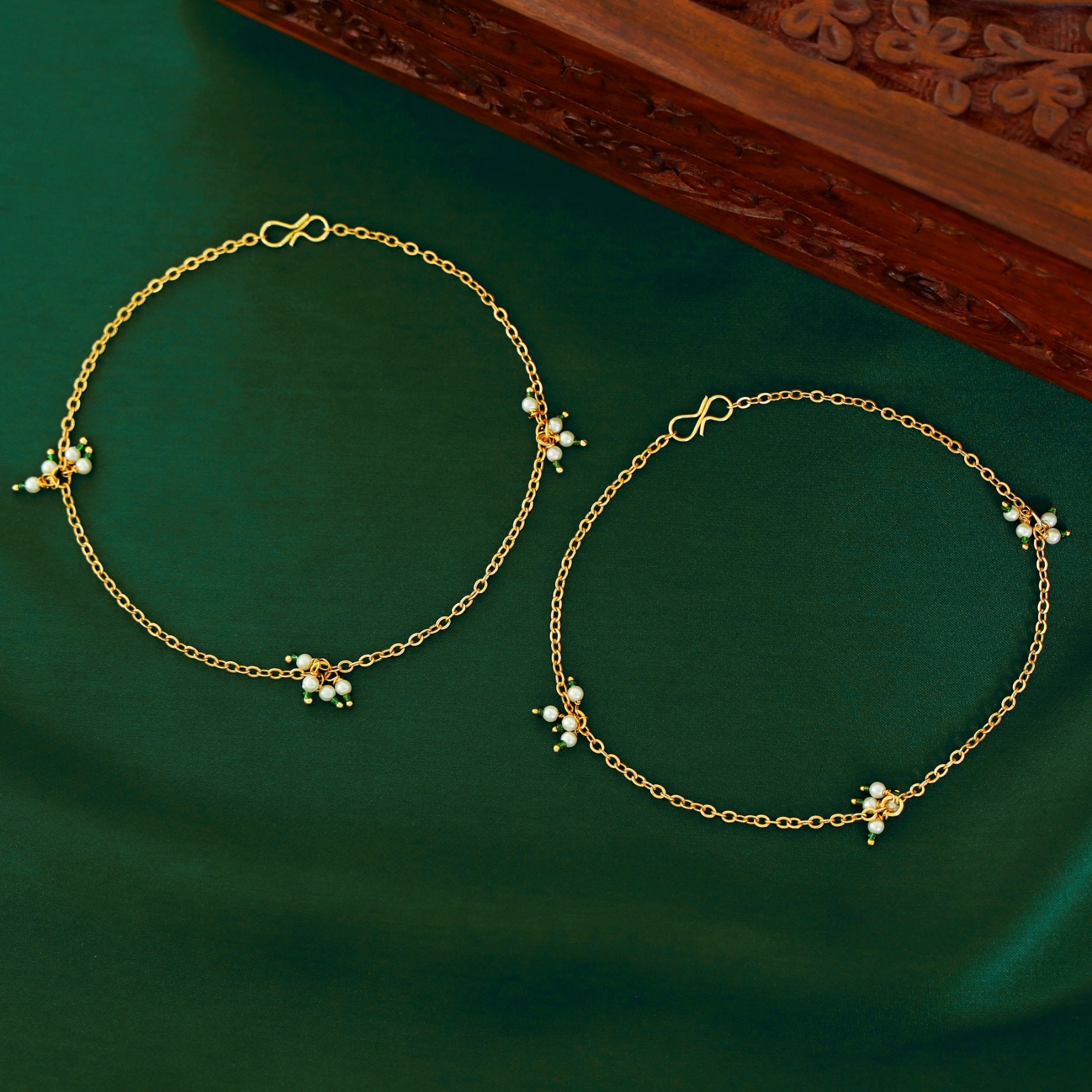 Golden Chain Pearl Anklet