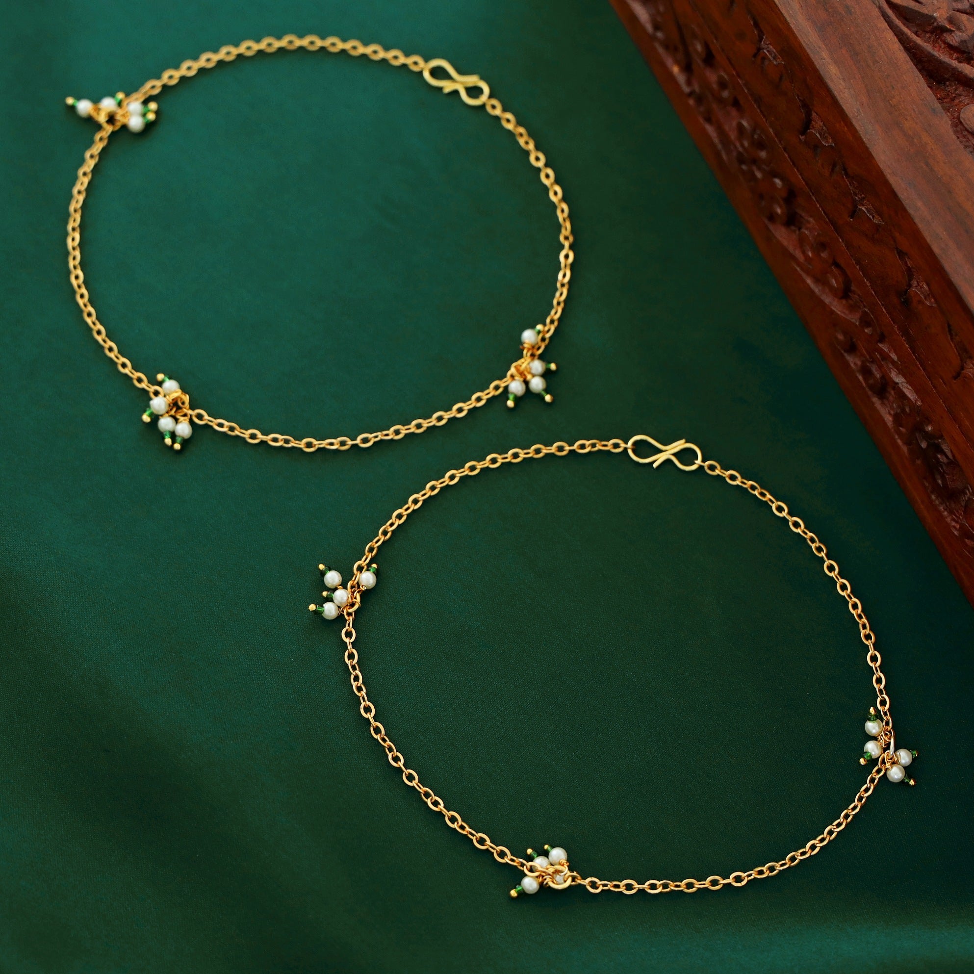 Golden Chain Pearl Anklet