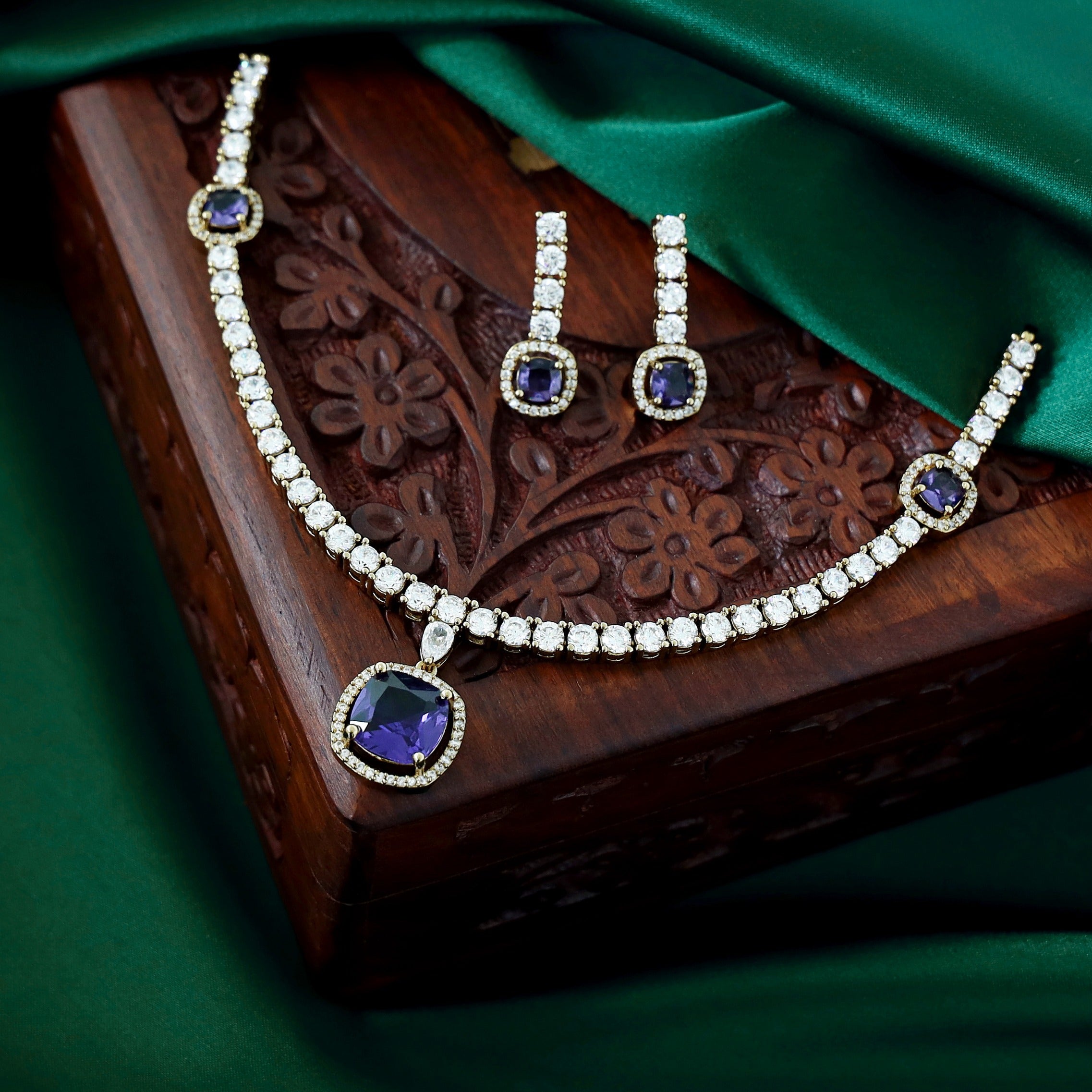 Ragini AD Stone Neckpiece With Earring