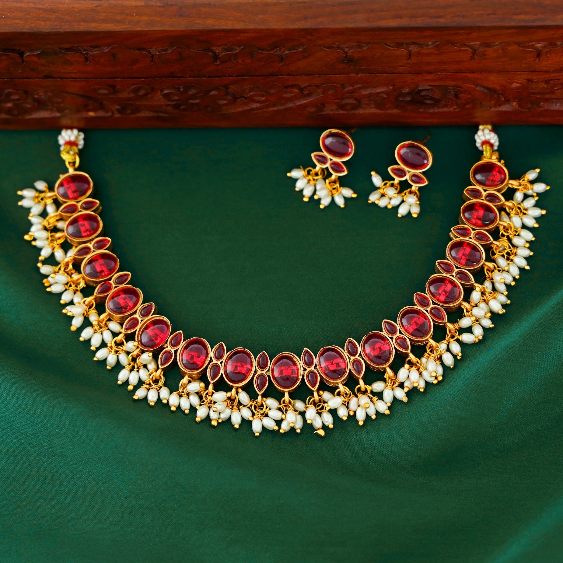 Kalpana Rice Pearl Reversible Neckpiece With Earring
