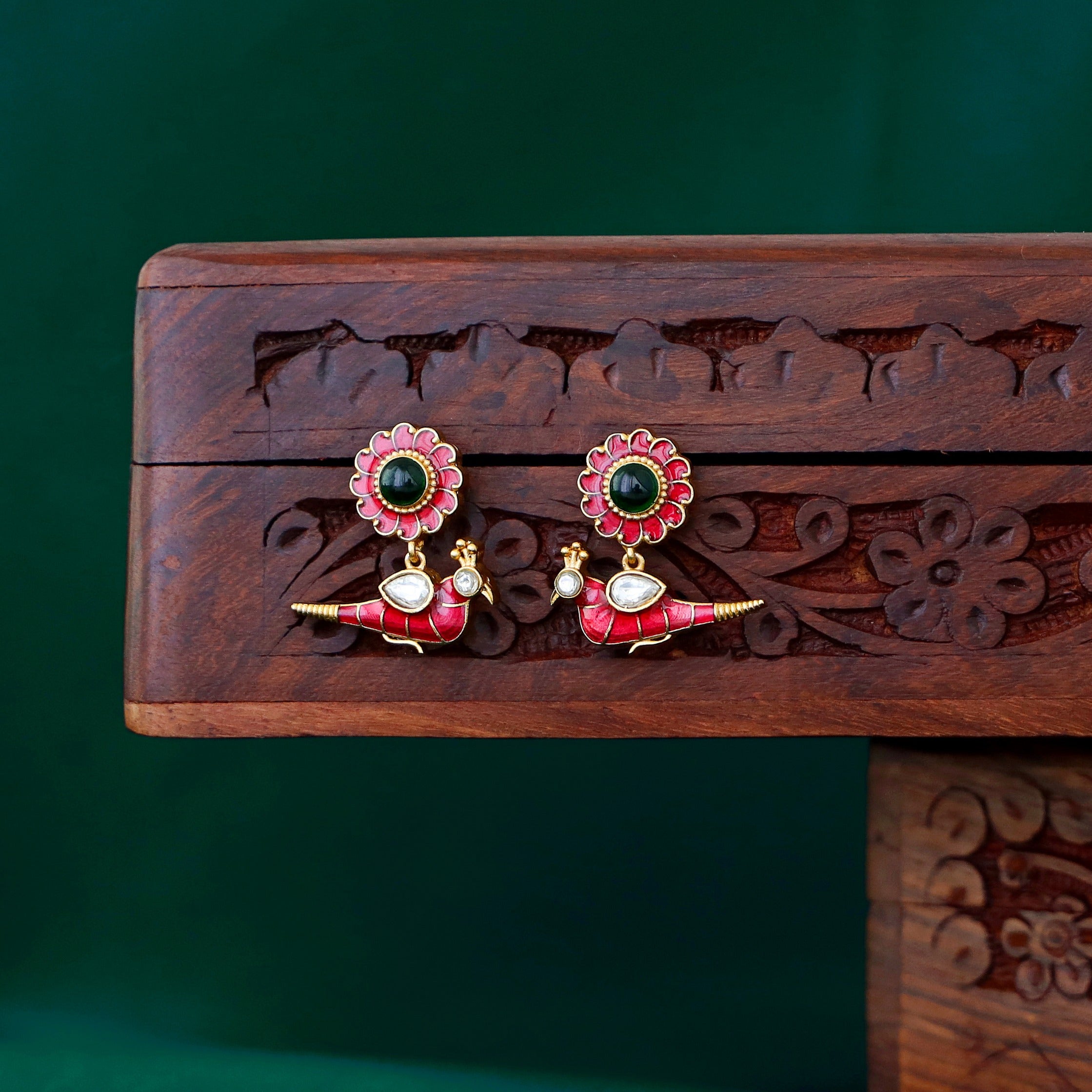Nidhi Flower Bird Earring