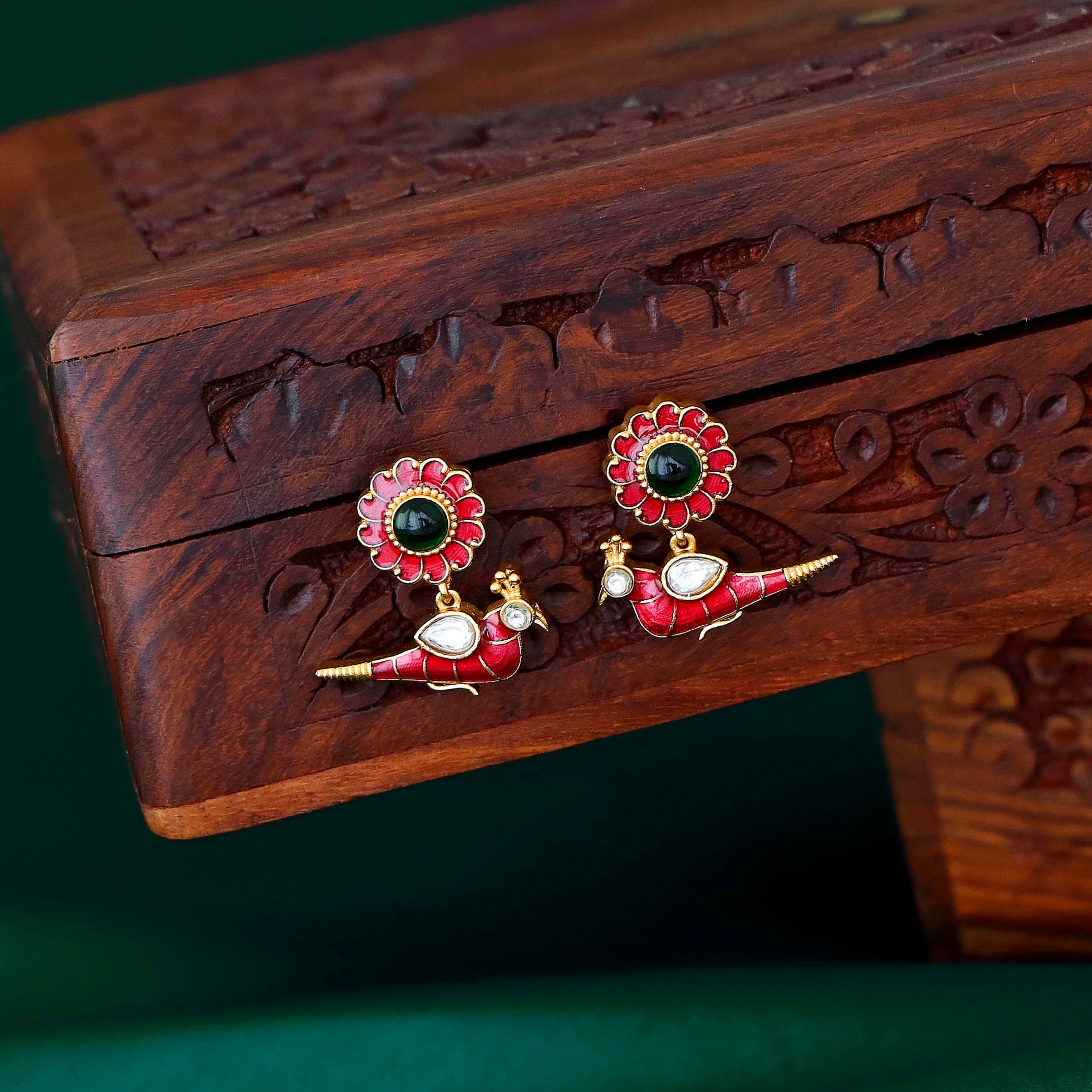 Nidhi Flower Bird Earring