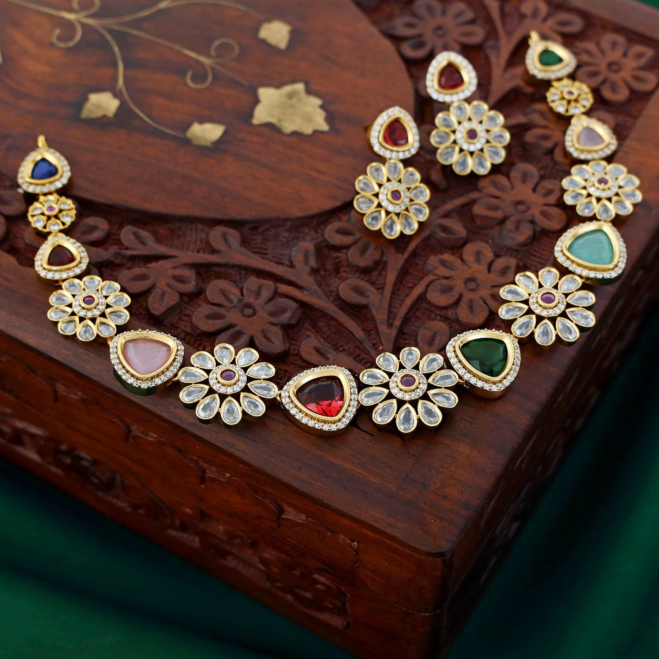 Dhrishita AD Stone Neckpiece With Earring