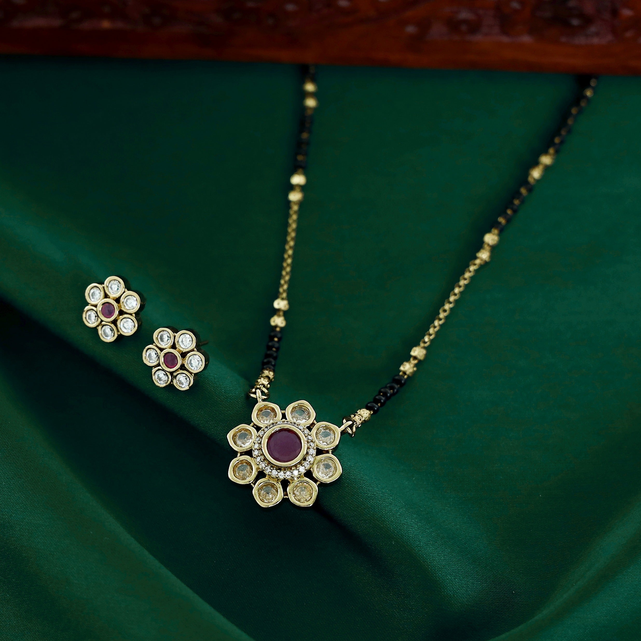 Hansika Flower Mangalsutra With Stud