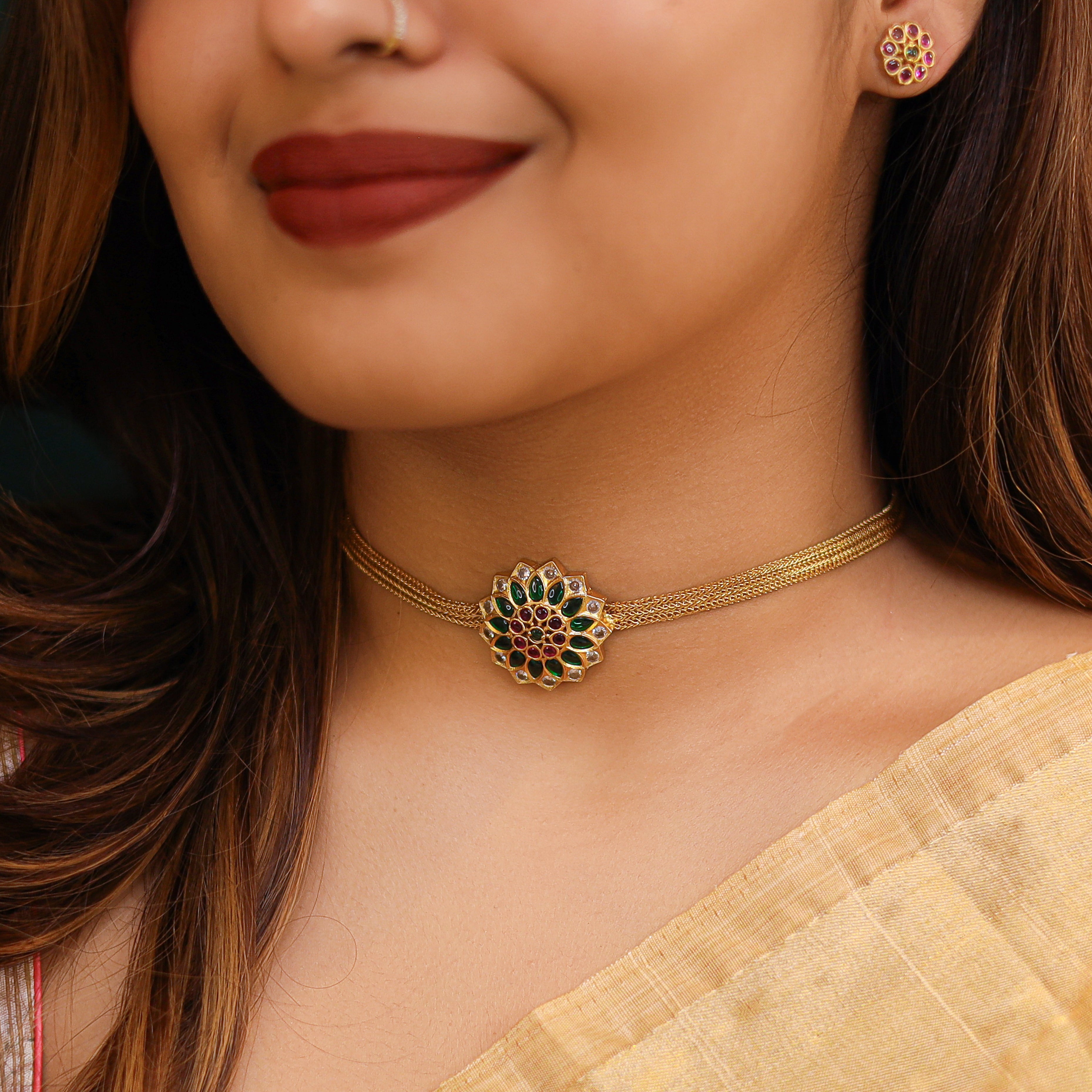 Hema Pushpa Choker with Earring