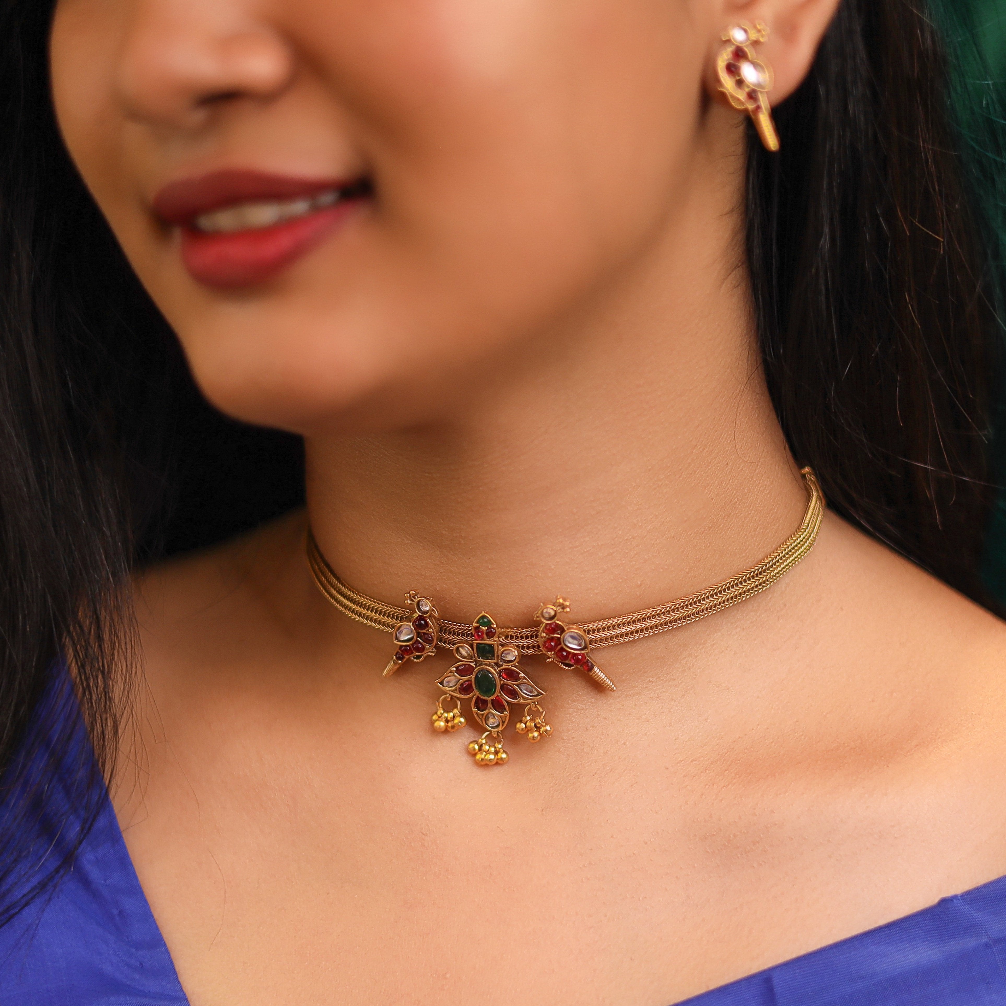 Kalika Parrot Choker With Earring