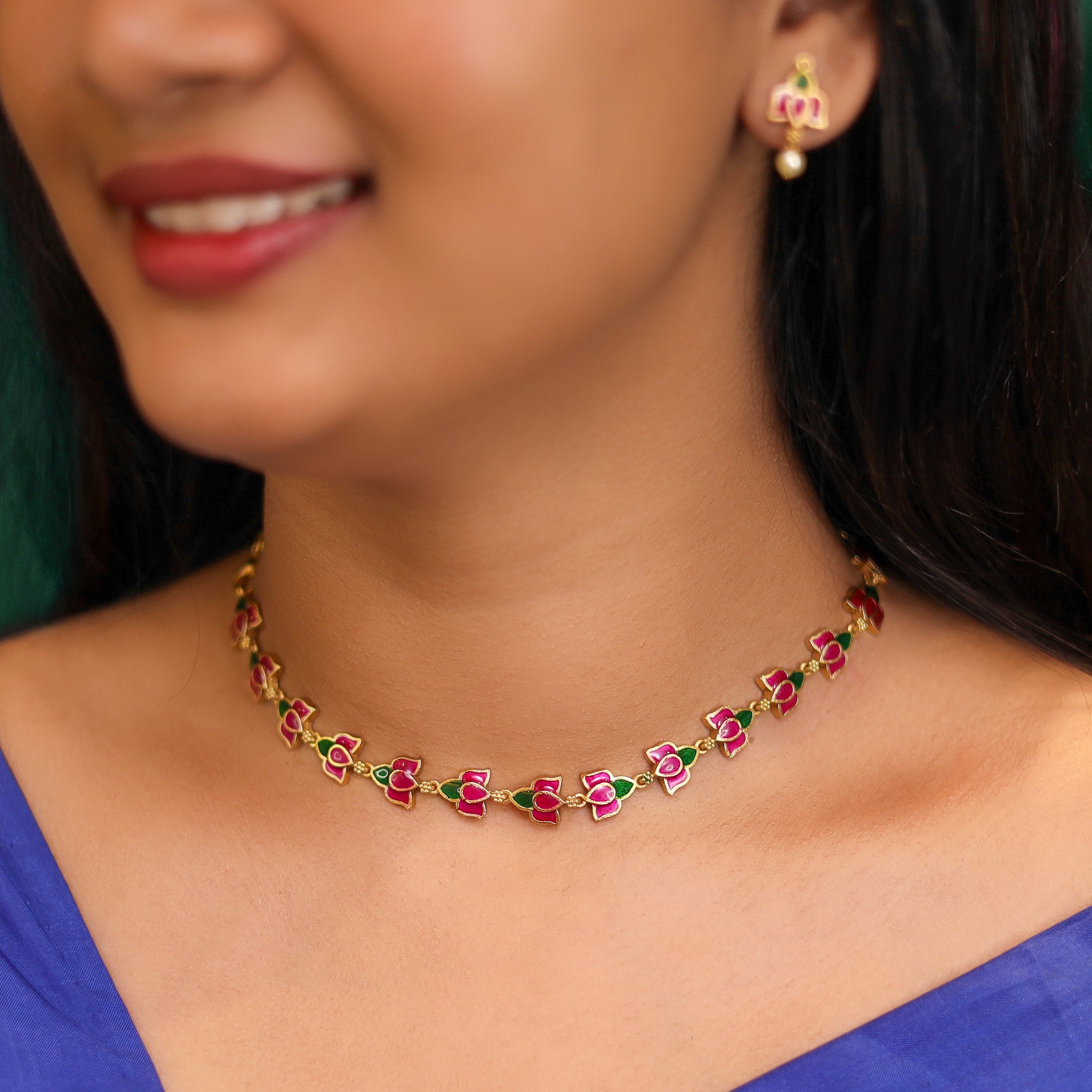 Dhala Padma Choker With Earring